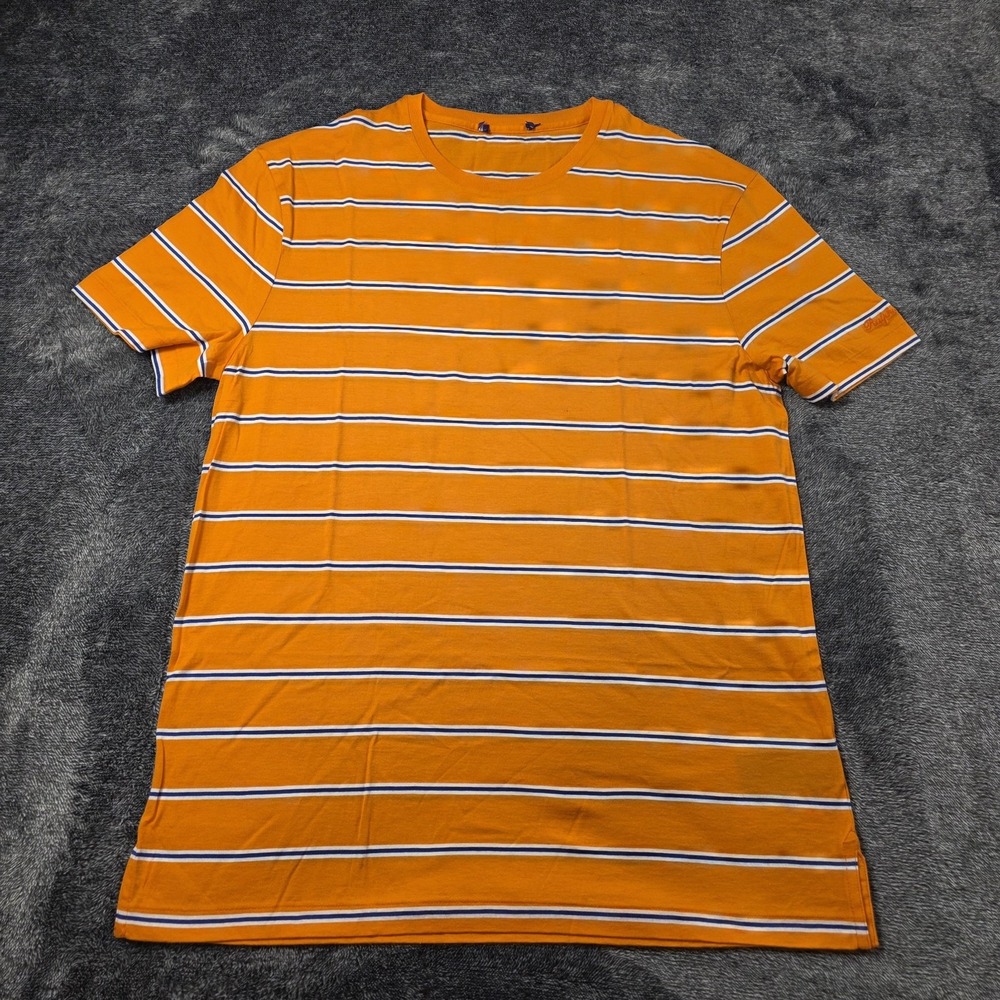 Ralph Lauren Purple Label Striped Lisle Crewneck T Shirt Mens L Orange
